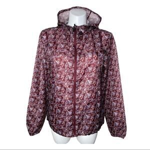 Sunrise Kingdom Lightweight Brown and Grey Floral Windbreaker Large